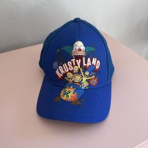 KRUSTYLAND Hat The Simpsons Ride Universal Studios Krusty Land Blue Baseball Cap